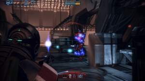 Mass Effect 3 : Das Geth-Maschinengewehr lässt von den freindlichen Truppen nur noch Schrott übrig.