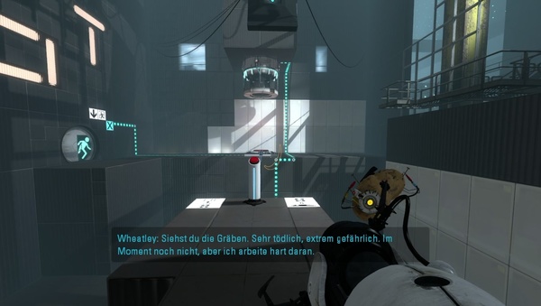 Portal 2 : Die erste Testkammer, die Ihnen Wheatley gleich 2x vorsetzt, ist nicht wirklich ernst zu nehmen.