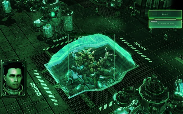 Komplettlösung zu StarCraft 2 : Im großen Labor ist ein riesiger Brutalisk gefangen. Wenn Sie diesen befreien und ohne eigene Verluste töten, erhalten Sie einen Erfolg.