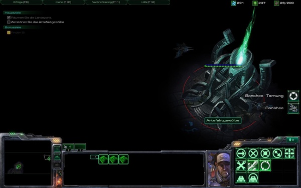 Komplettlösung zu StarCraft 2 : Das Ziel der Mission ist das Artefakt-Gewölbe ganz im Osten der Karte.